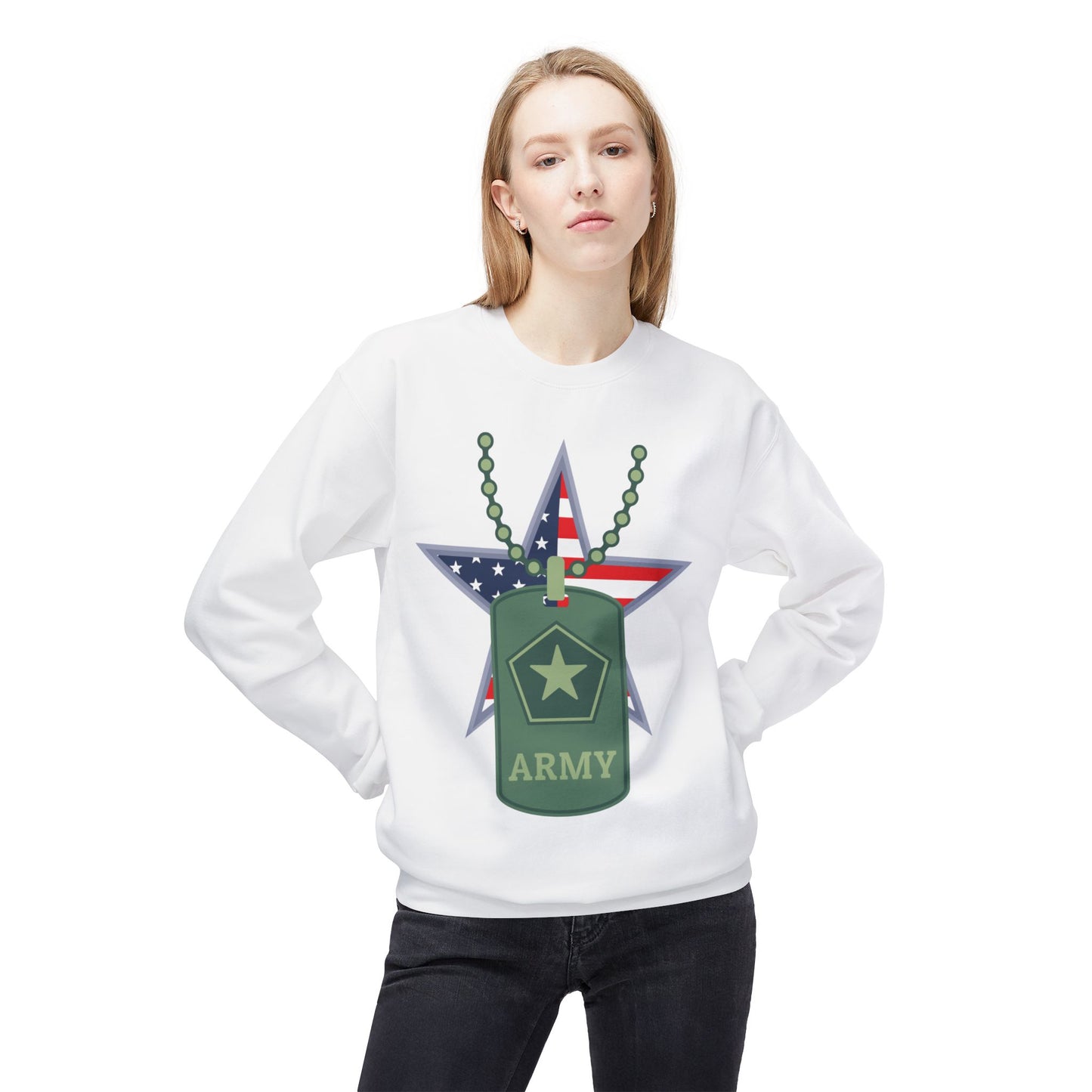 Heroic Army Sweatshirt - Honor Your Soldier with This Softstyle Fleece Crewneck