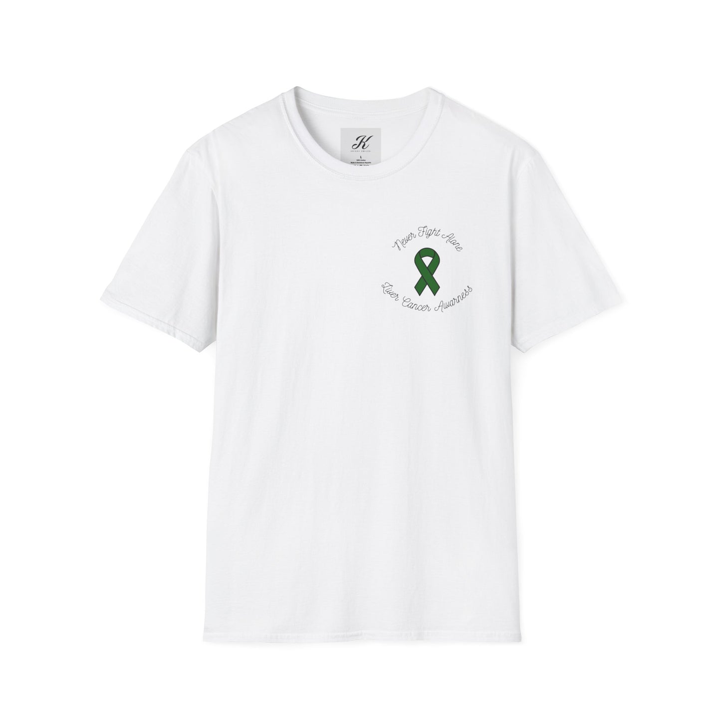 Adventure T-Shirt - 'Never Adventure Alone' with Green Ribbon Design | Unisex Softstyle Tee