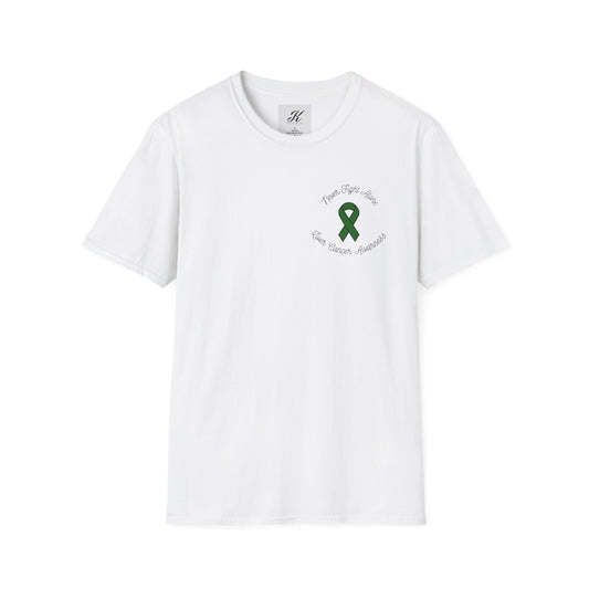 Adventure T-Shirt - 'Never Adventure Alone' with Green Ribbon Design | Unisex Softstyle Tee