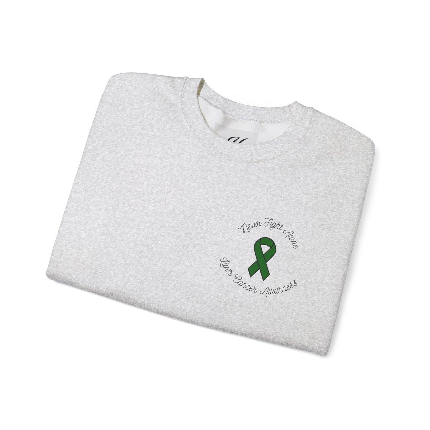 Never Adventure Alone Sweatshirt - Unisex Heavy Blend™ with Hope Ribbon Design