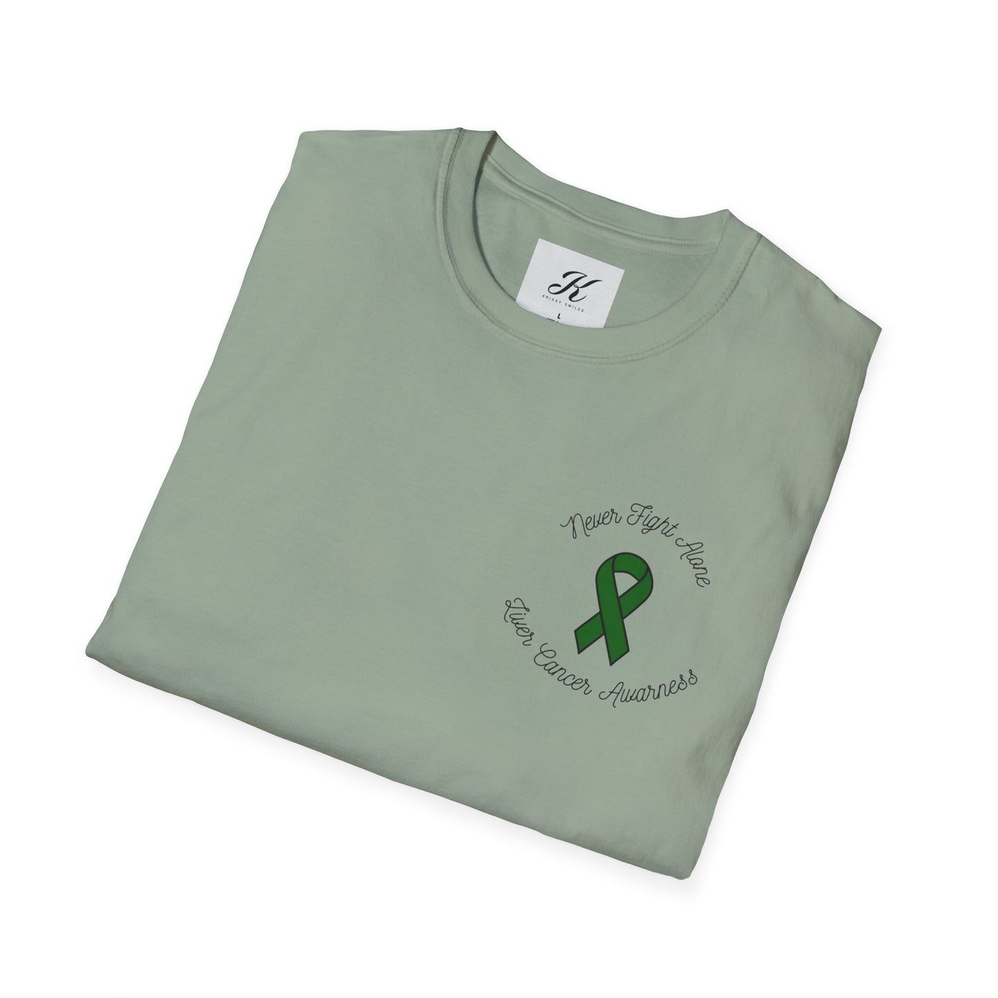 Adventure T-Shirt - 'Never Adventure Alone' with Green Ribbon Design | Unisex Softstyle Tee