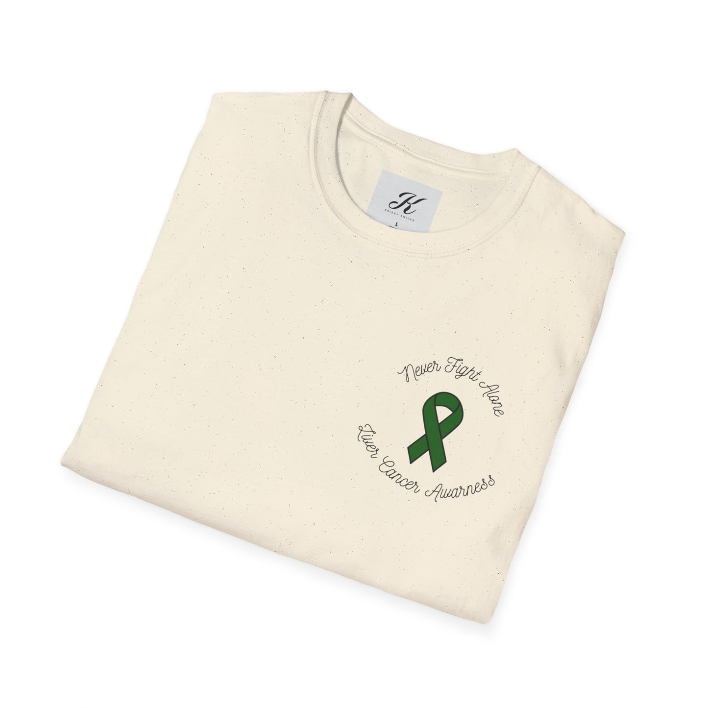 Adventure T-Shirt - 'Never Adventure Alone' with Green Ribbon Design | Unisex Softstyle Tee