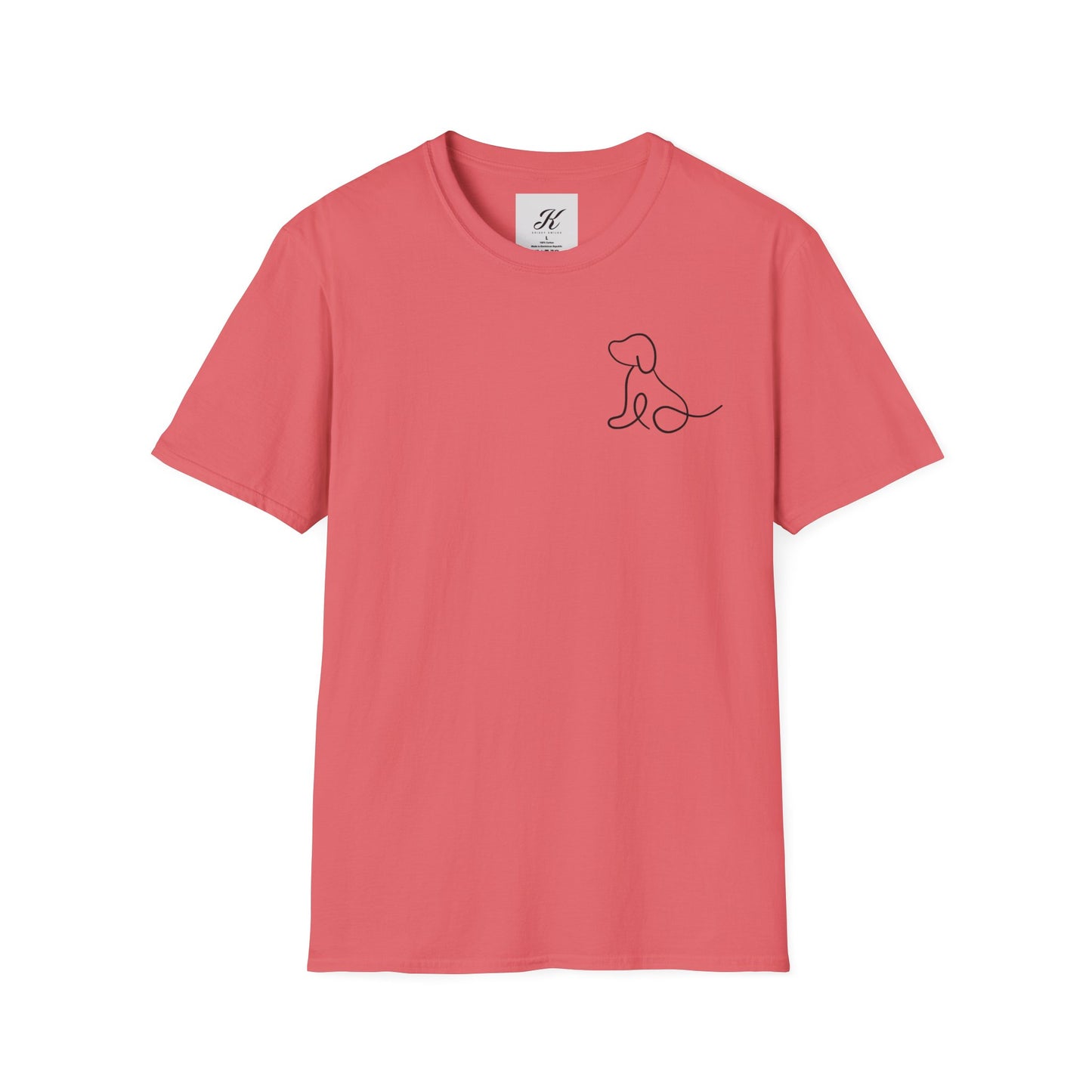 Dog Mama Unisex T-Shirt - Softstyle Design with Heart and Paws