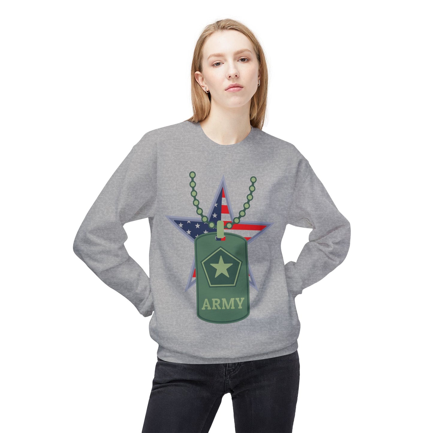 Heroic Army Sweatshirt - Honor Your Soldier with This Softstyle Fleece Crewneck