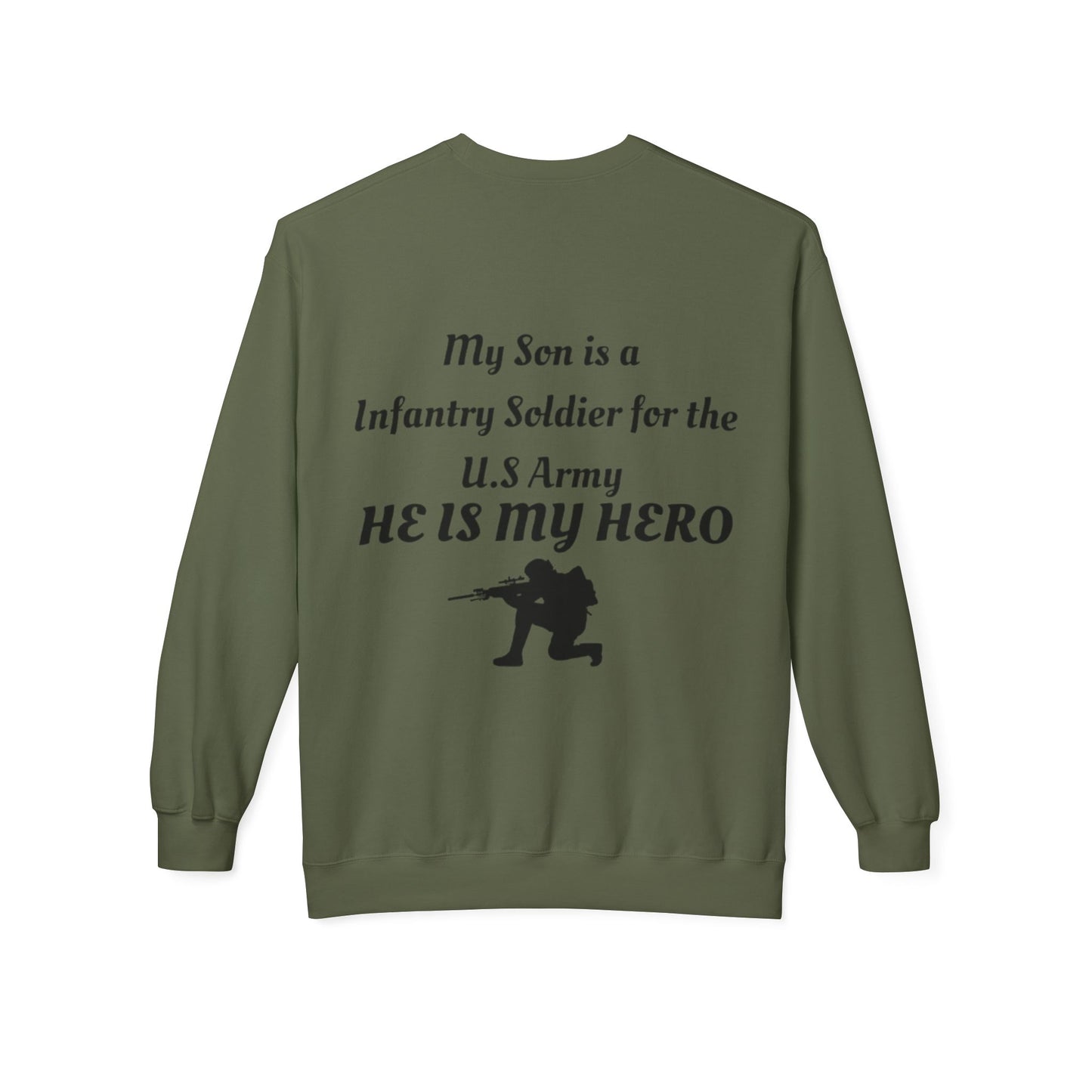 Heroic Army Sweatshirt - Honor Your Soldier with This Softstyle Fleece Crewneck