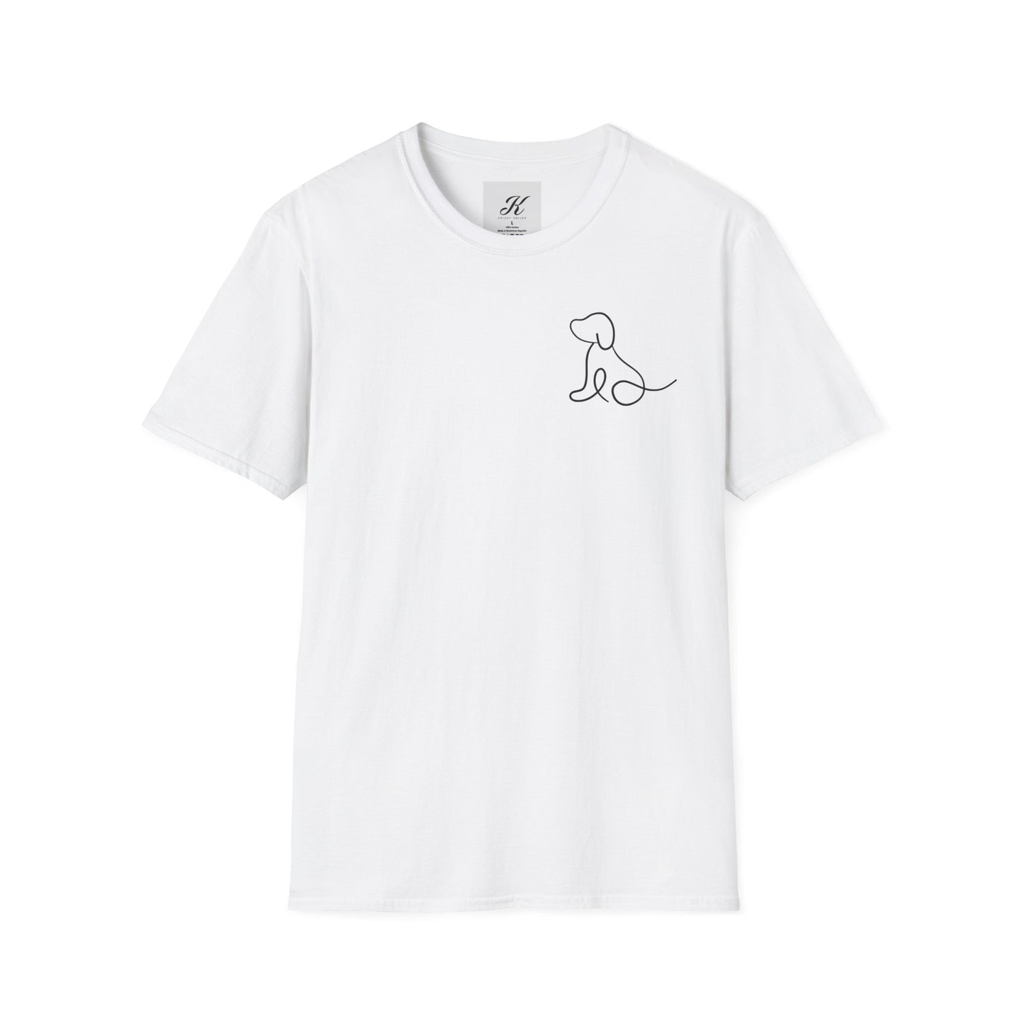 Dog Mama Unisex T-Shirt - Softstyle Design with Heart and Paws