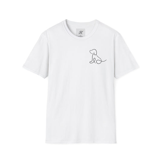 Dog Mama Unisex T-Shirt - Softstyle Design with Heart and Paws