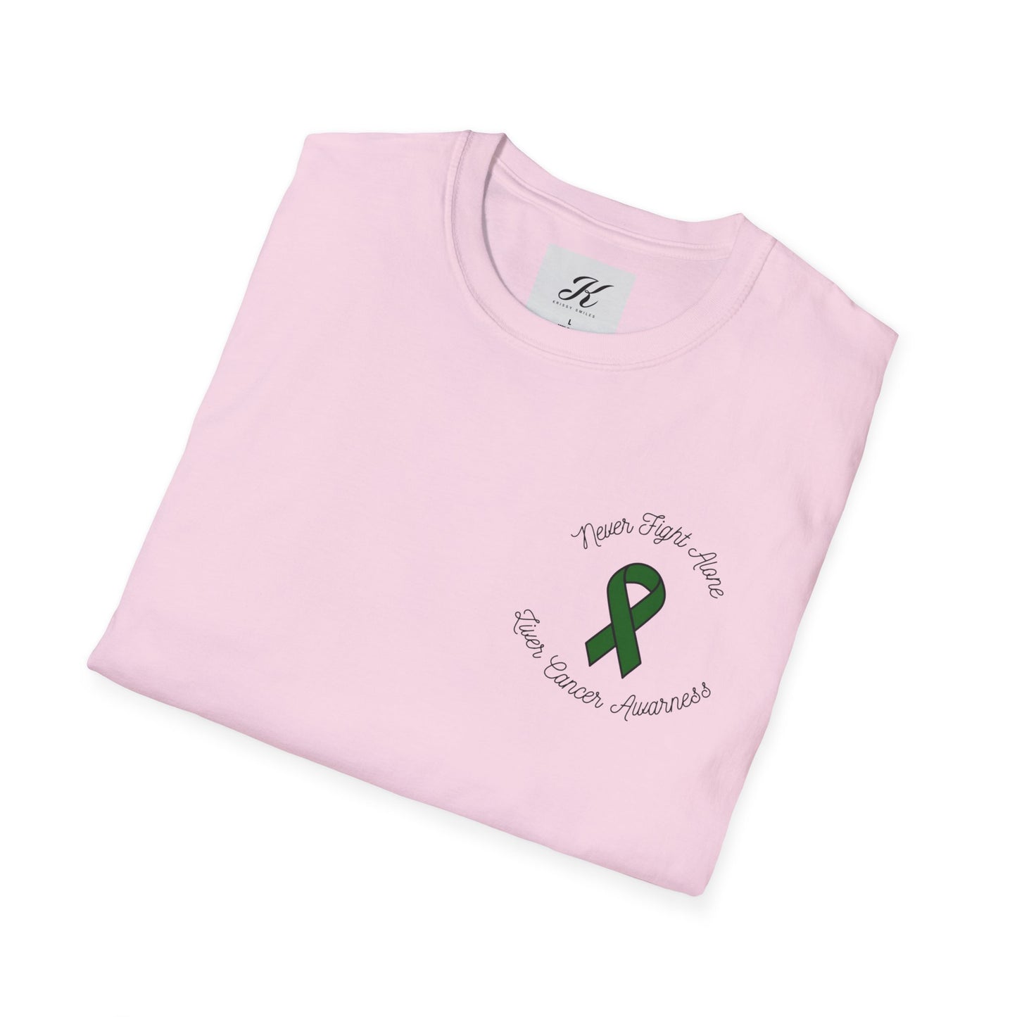 Adventure T-Shirt - 'Never Adventure Alone' with Green Ribbon Design | Unisex Softstyle Tee