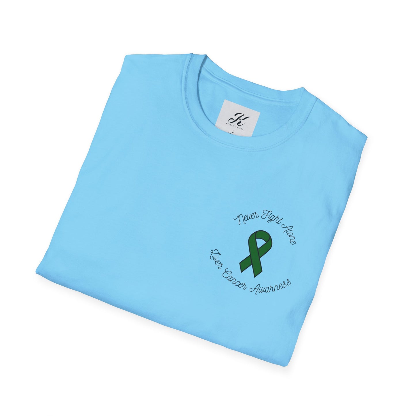 Adventure T-Shirt - 'Never Adventure Alone' with Green Ribbon Design | Unisex Softstyle Tee