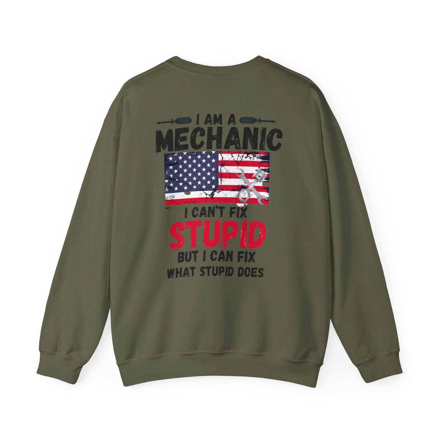 Funny Mechanic Crewneck Sweatshirt - I Am a Mechanic Design