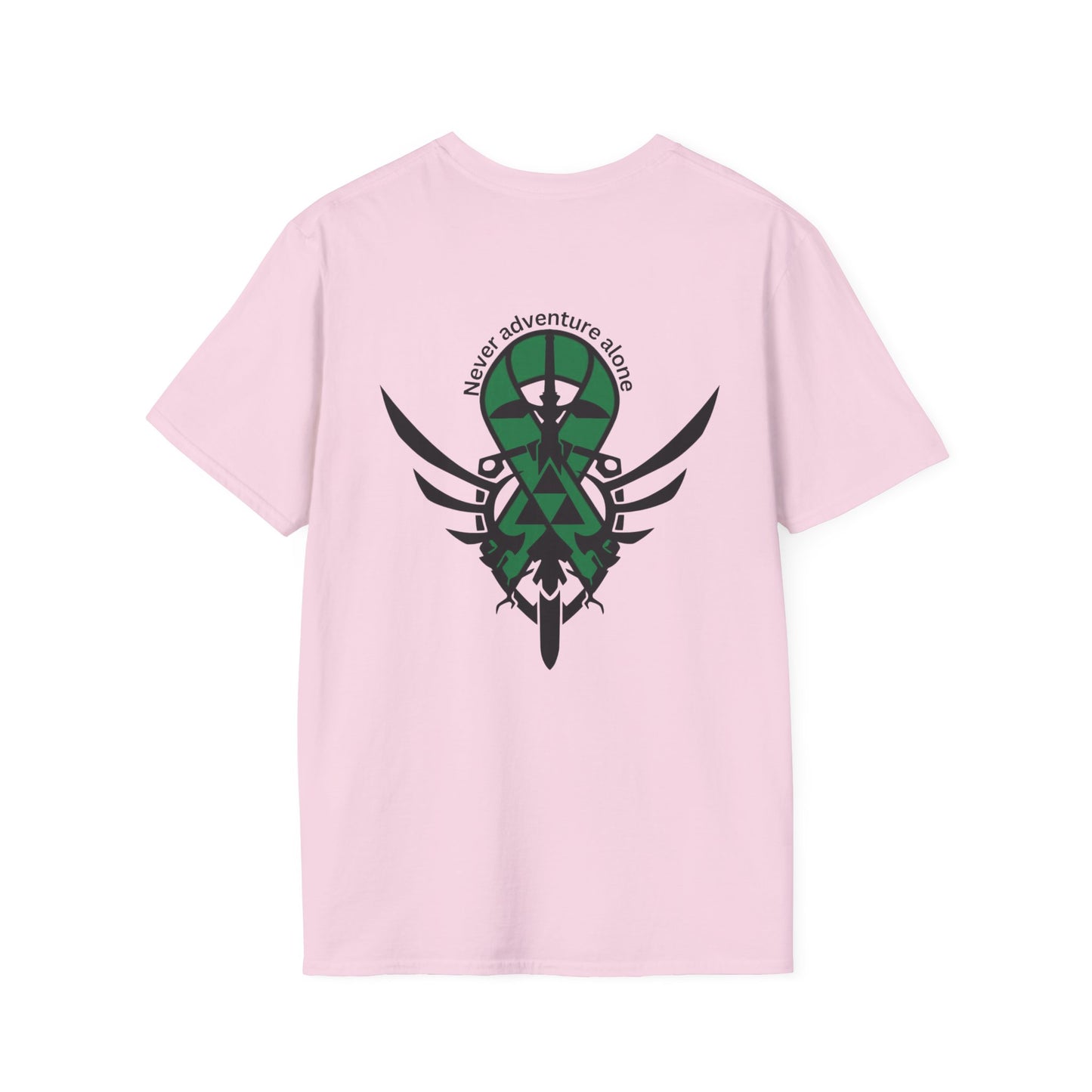 Adventure T-Shirt - 'Never Adventure Alone' with Green Ribbon Design | Unisex Softstyle Tee