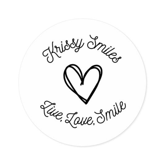 Live Love Smile Round Stickers - Indoor/Outdoor Decorative Decals