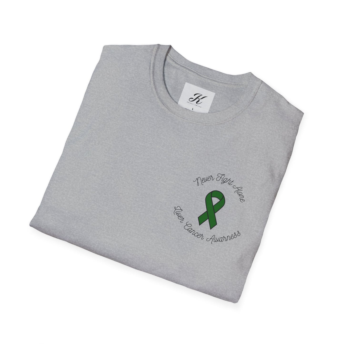 Adventure T-Shirt - 'Never Adventure Alone' with Green Ribbon Design | Unisex Softstyle Tee