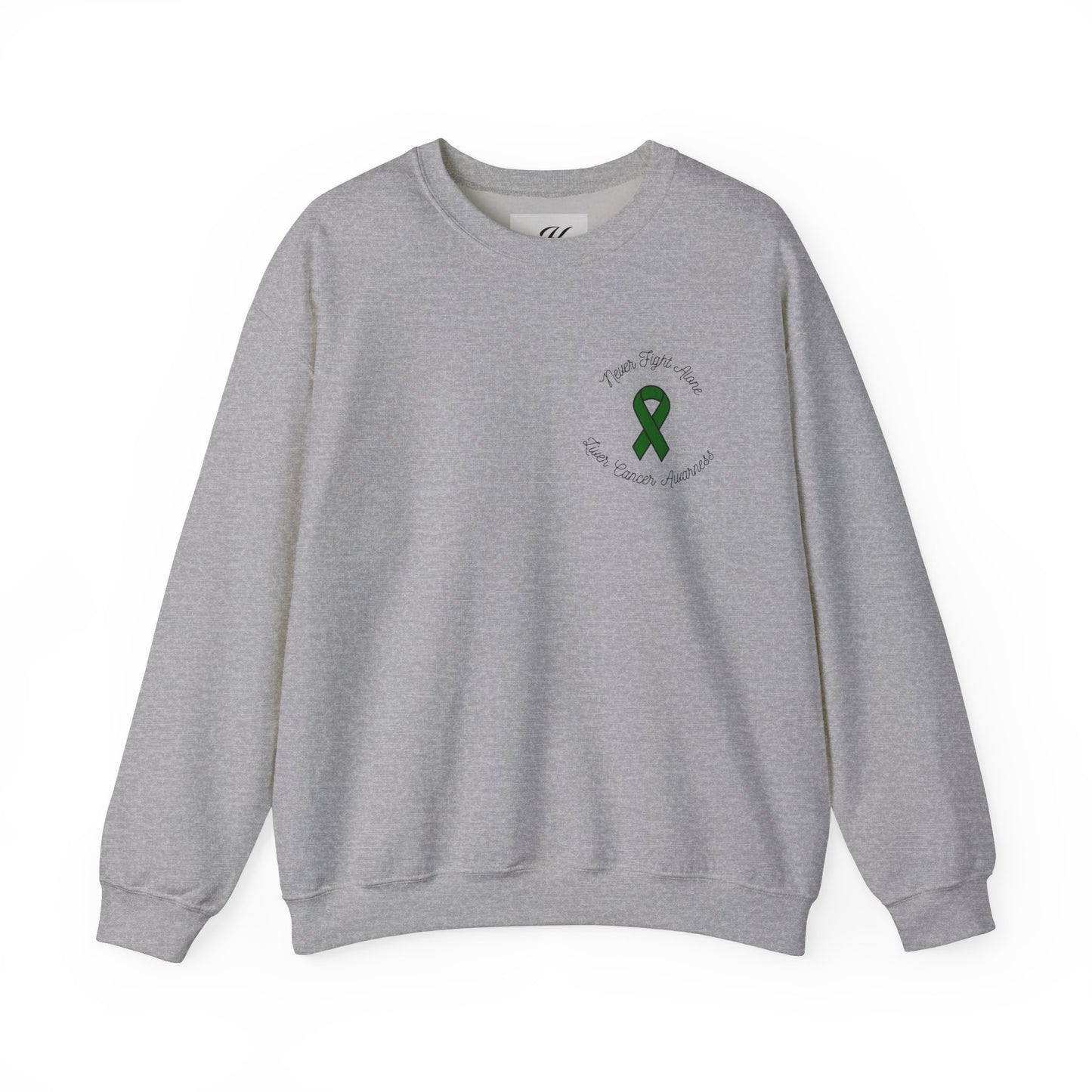 Never Adventure Alone Sweatshirt - Unisex Heavy Blend™ with Hope Ribbon Design