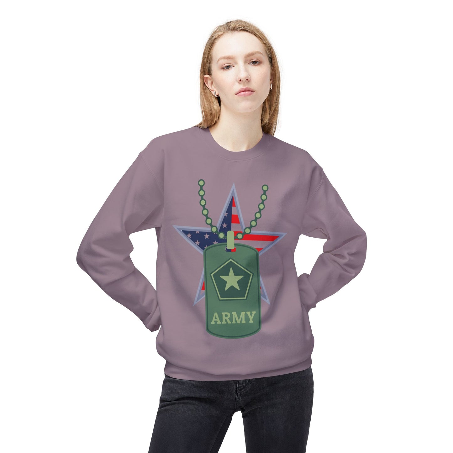 Heroic Army Sweatshirt - Honor Your Soldier with This Softstyle Fleece Crewneck