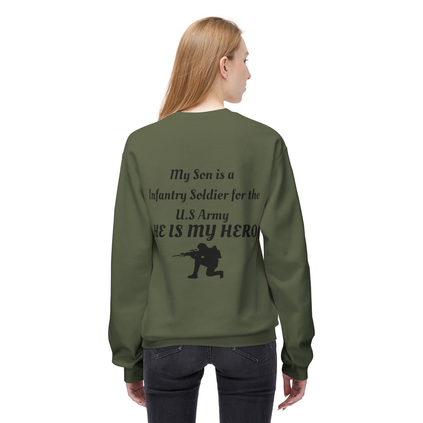 Heroic Army Sweatshirt - Honor Your Soldier with This Softstyle Fleece Crewneck