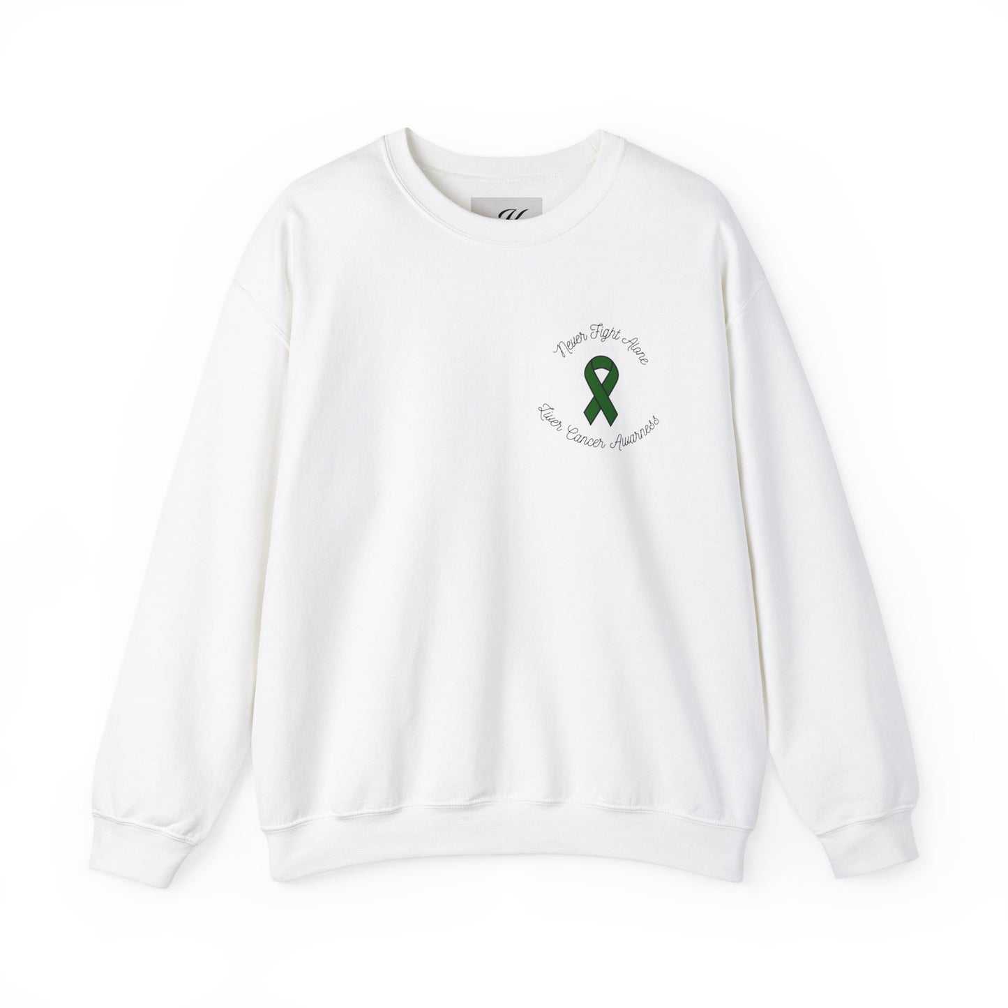 Never Adventure Alone Sweatshirt - Unisex Heavy Blend™ with Hope Ribbon Design