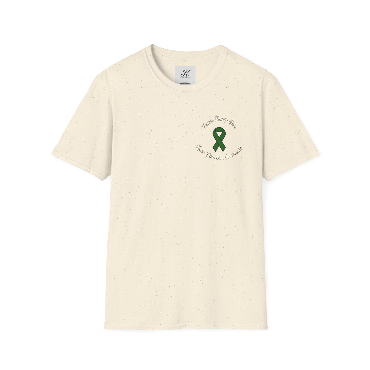 Adventure T-Shirt - 'Never Adventure Alone' with Green Ribbon Design | Unisex Softstyle Tee