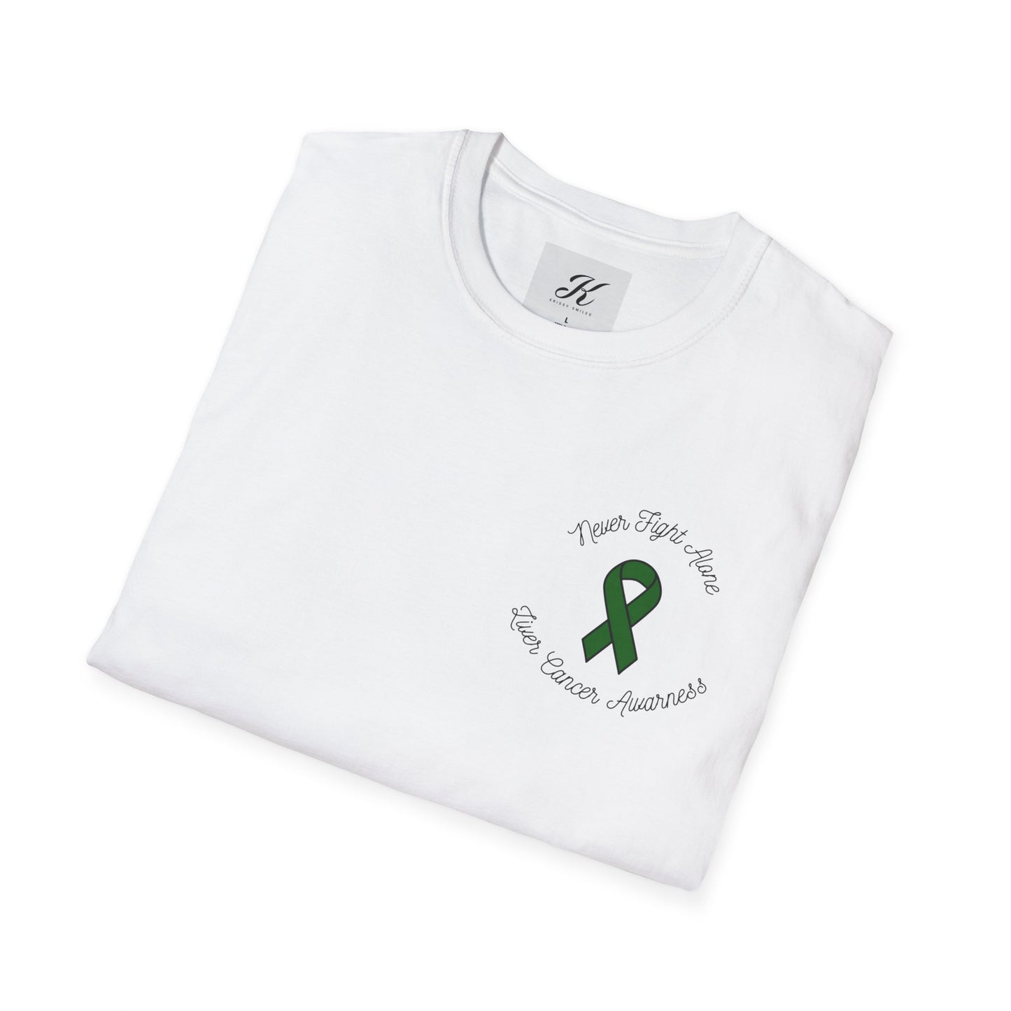 Adventure T-Shirt - 'Never Adventure Alone' with Green Ribbon Design | Unisex Softstyle Tee