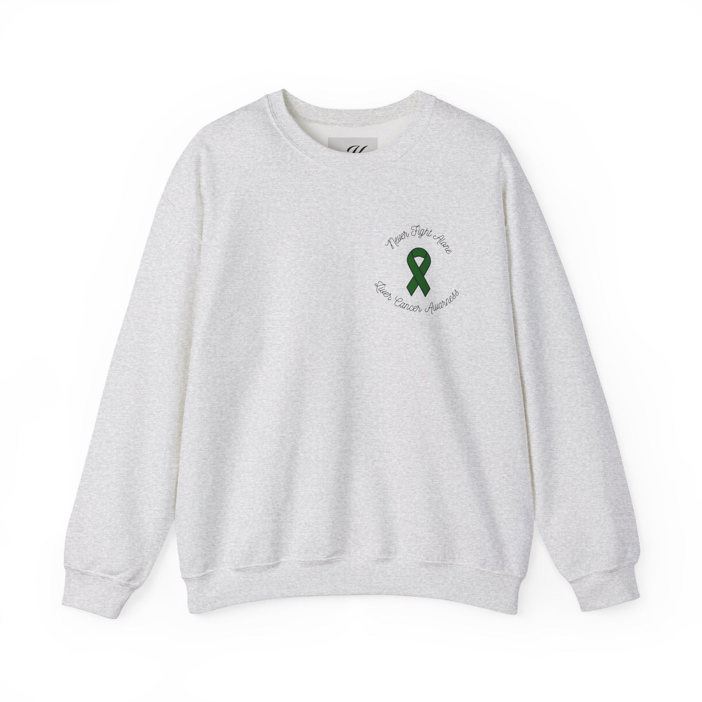 Never Adventure Alone Sweatshirt - Unisex Heavy Blend™ with Hope Ribbon Design