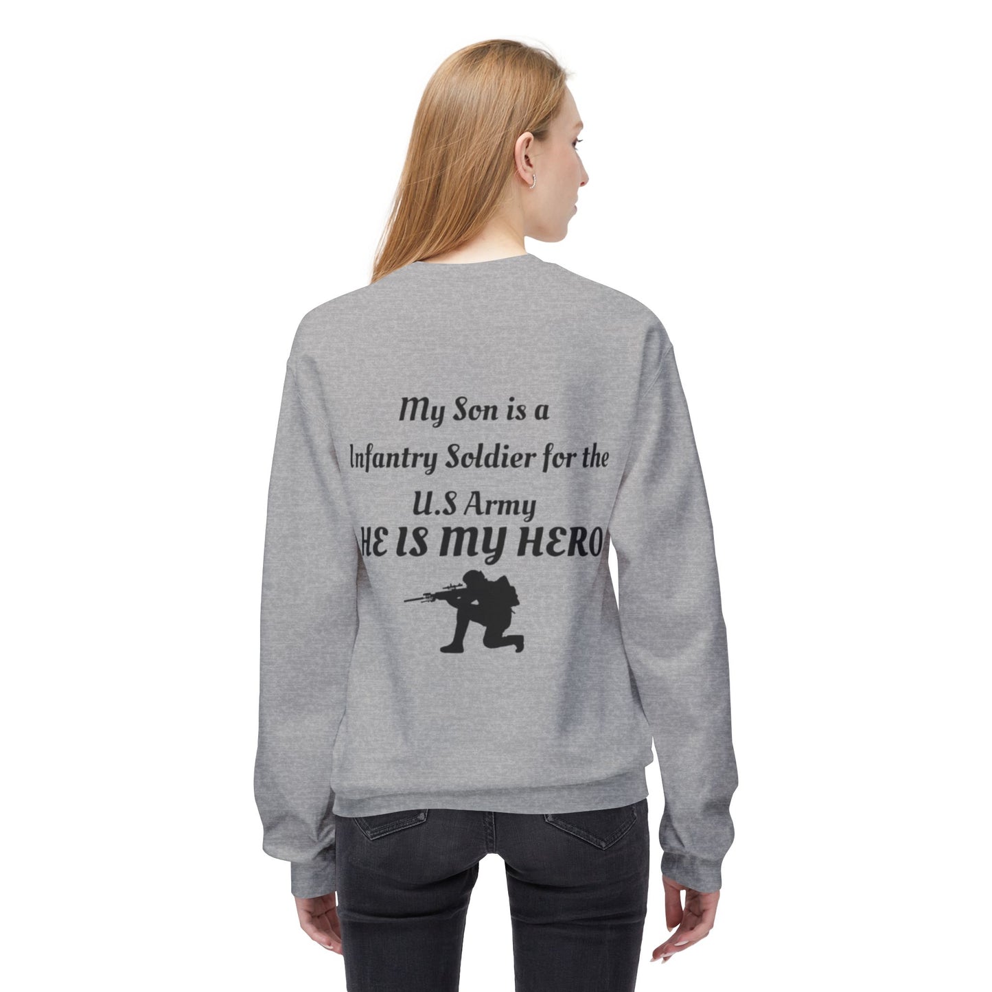 Heroic Army Sweatshirt - Honor Your Soldier with This Softstyle Fleece Crewneck