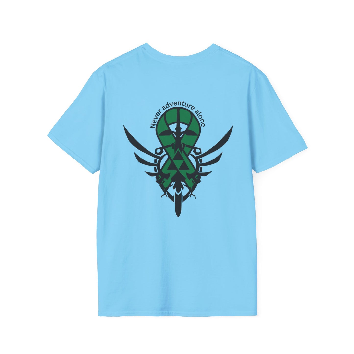 Adventure T-Shirt - 'Never Adventure Alone' with Green Ribbon Design | Unisex Softstyle Tee