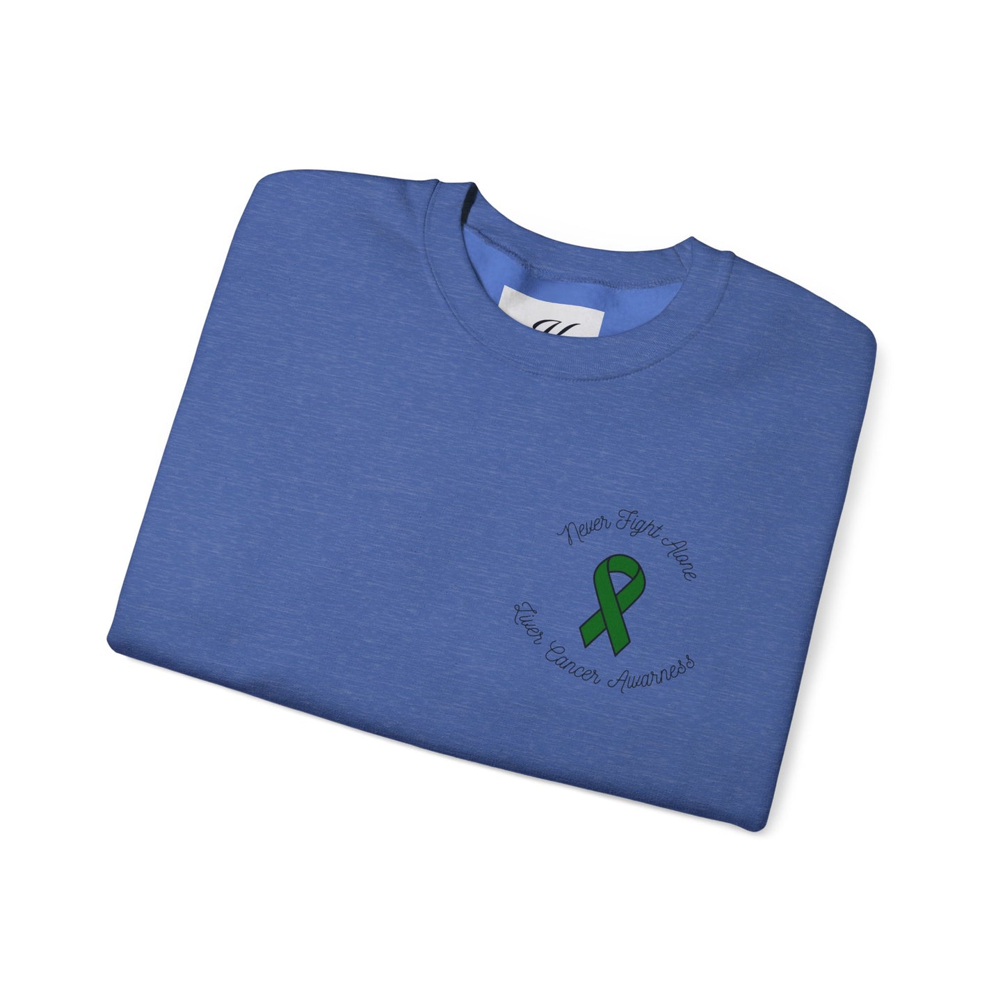 Never Adventure Alone Sweatshirt - Unisex Heavy Blend™ with Hope Ribbon Design