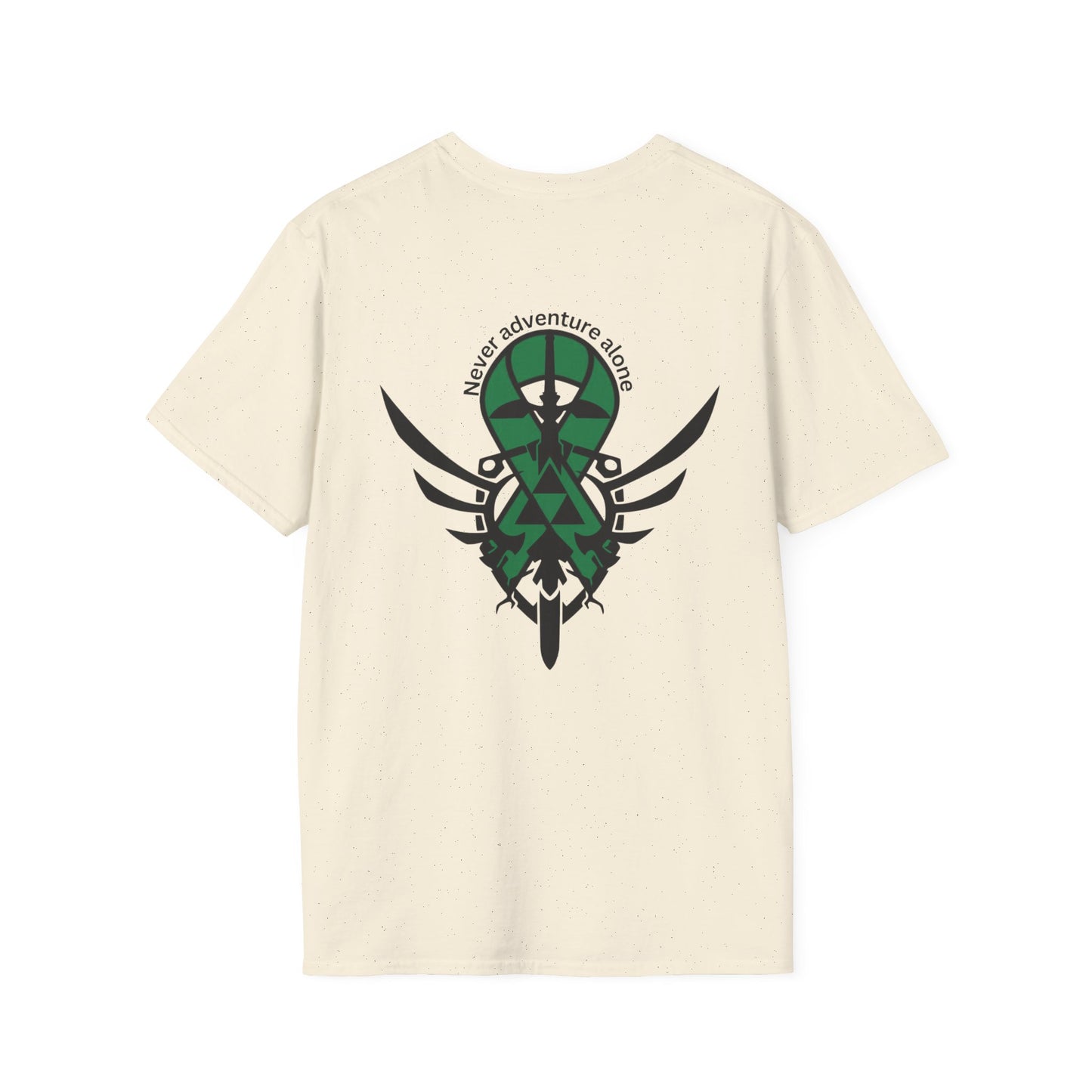 Adventure T-Shirt - 'Never Adventure Alone' with Green Ribbon Design | Unisex Softstyle Tee