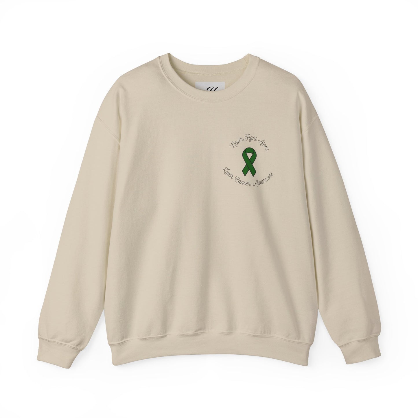 Never Adventure Alone Sweatshirt - Unisex Heavy Blend™ with Hope Ribbon Design