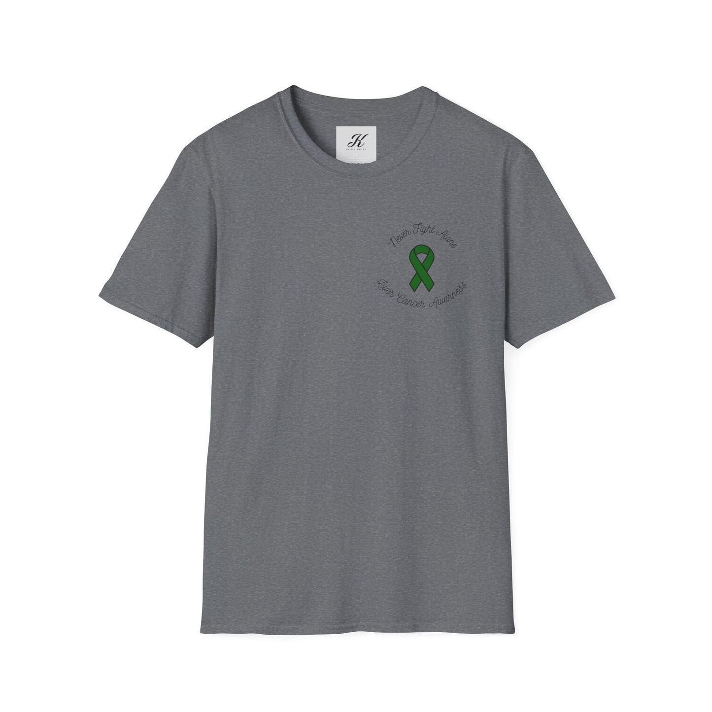 Adventure T-Shirt - 'Never Adventure Alone' with Green Ribbon Design | Unisex Softstyle Tee