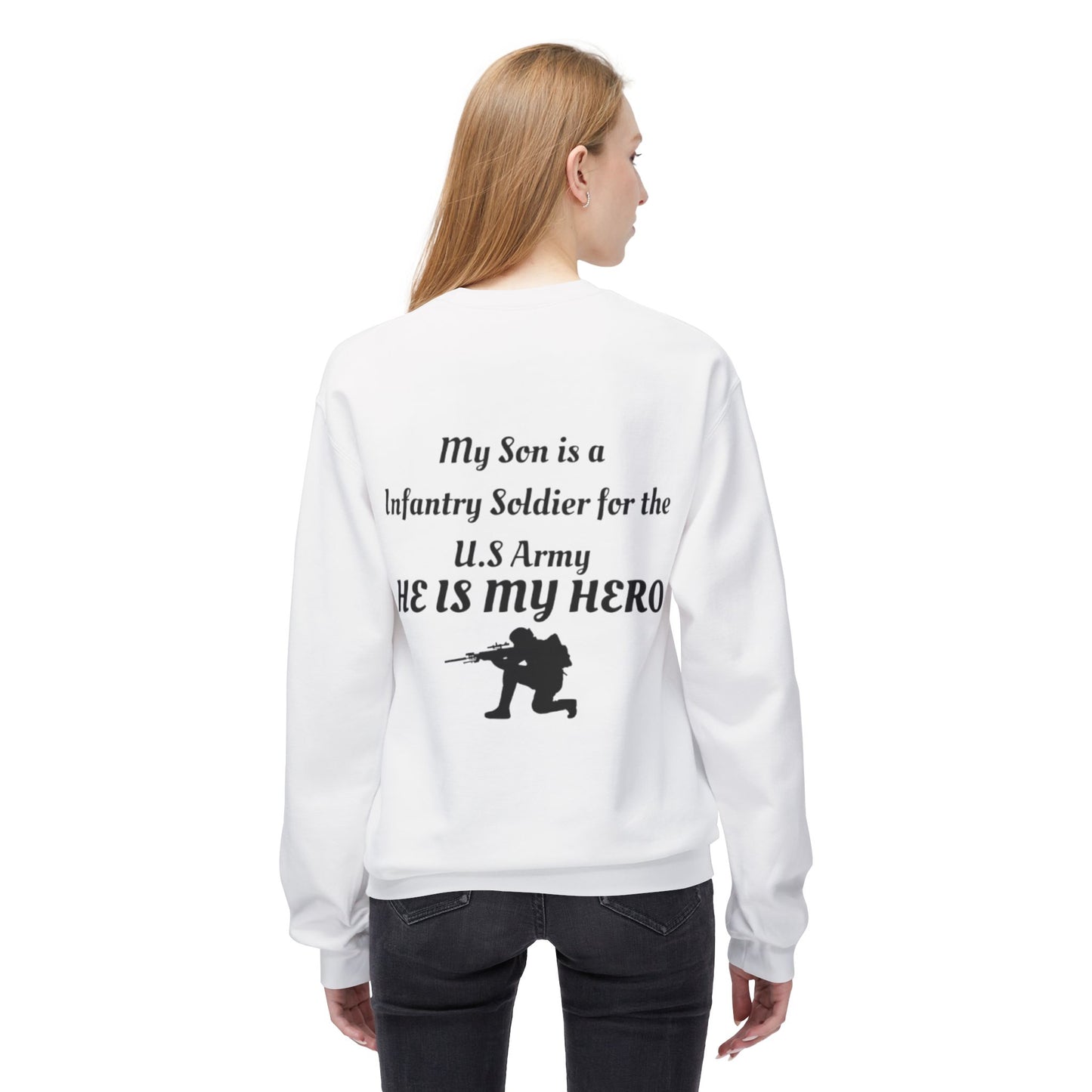 Heroic Army Sweatshirt - Honor Your Soldier with This Softstyle Fleece Crewneck