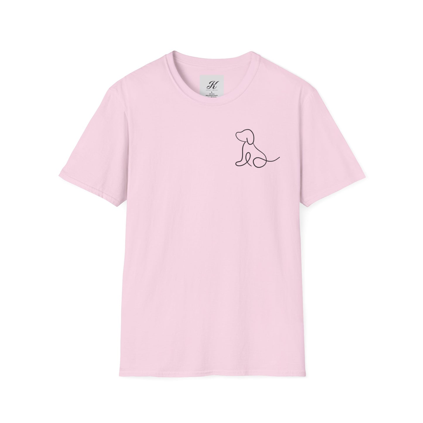 Dog Mama Unisex T-Shirt - Softstyle Design with Heart and Paws