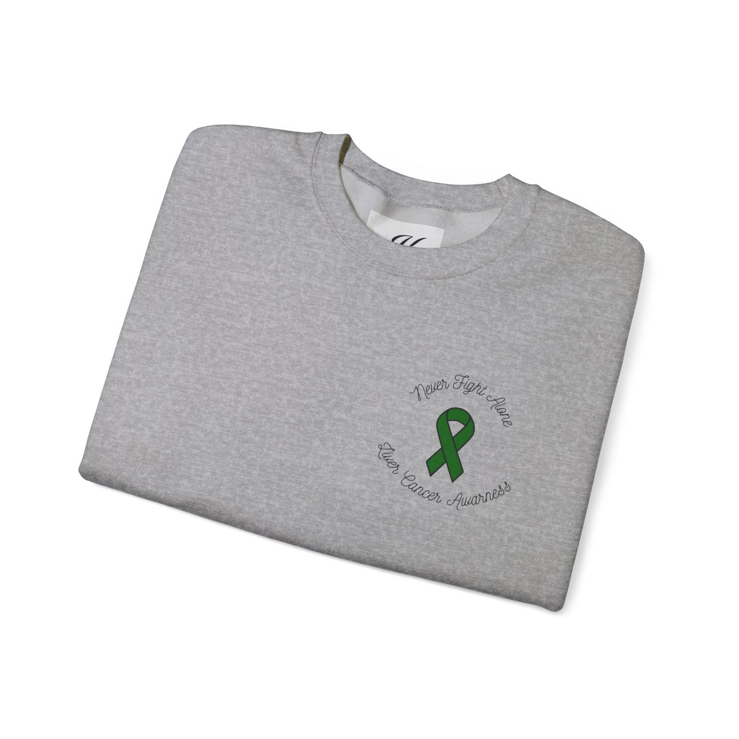 Never Adventure Alone Sweatshirt - Unisex Heavy Blend™ with Hope Ribbon Design